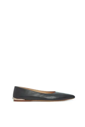 Reliable Comfort Comfortable Walking Flats Fleur Ballerina Flat Shoe in Black Nappa Leather