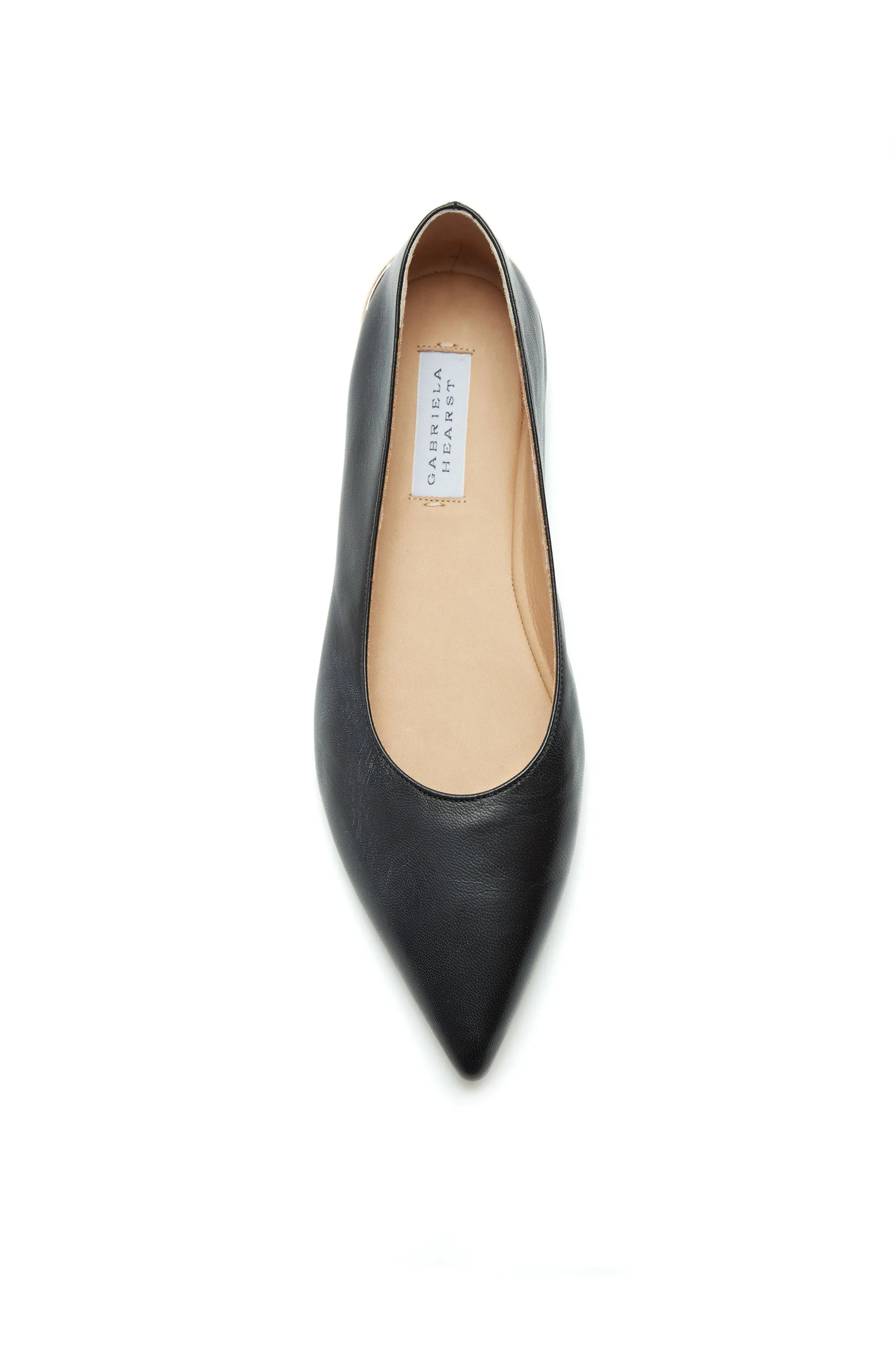 Modern Classic Design Fleur Ballerina Flat Shoe in Black Nappa Leather