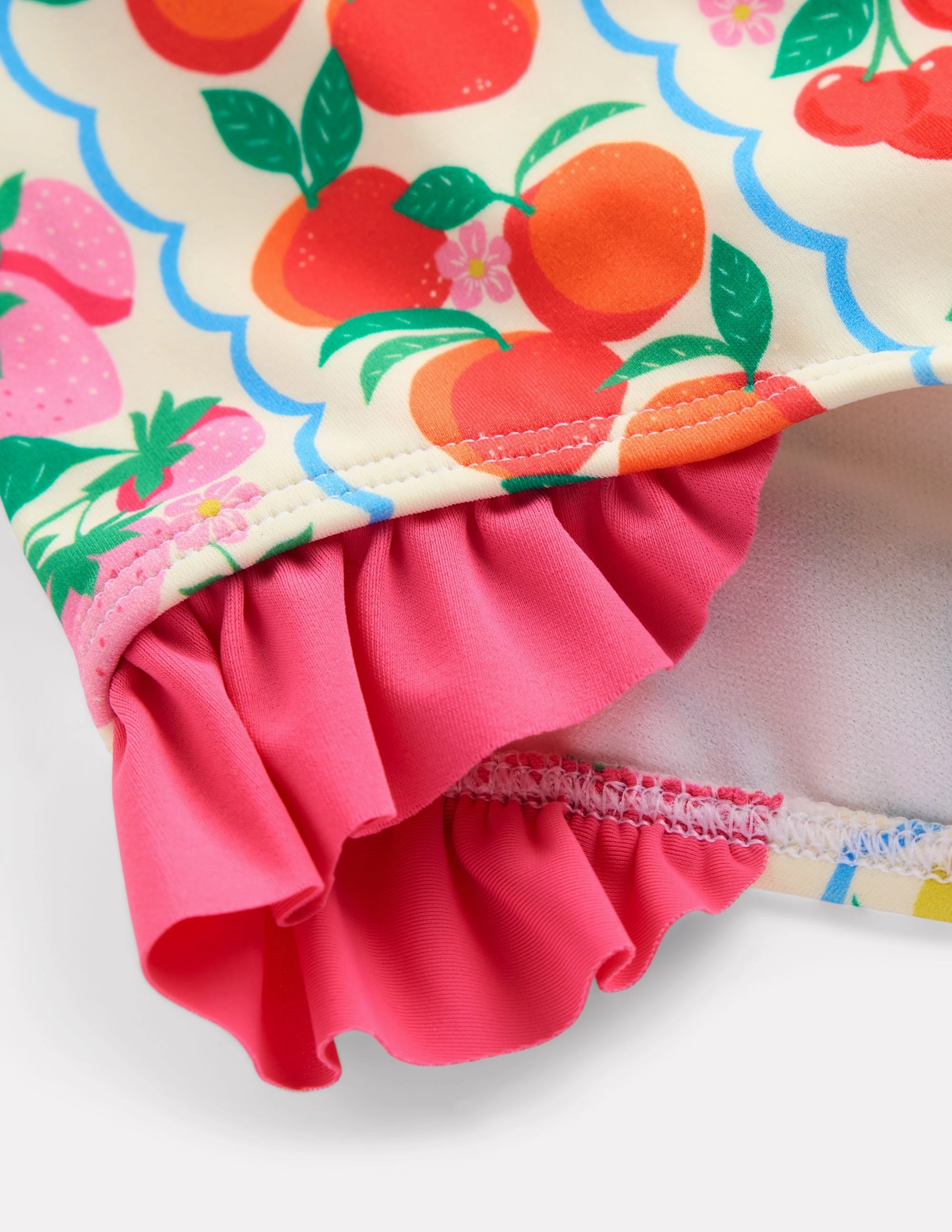 Resort Style Water Gear Pretty Cross-Back Swimsuit-Rainbow Fruit Stripe