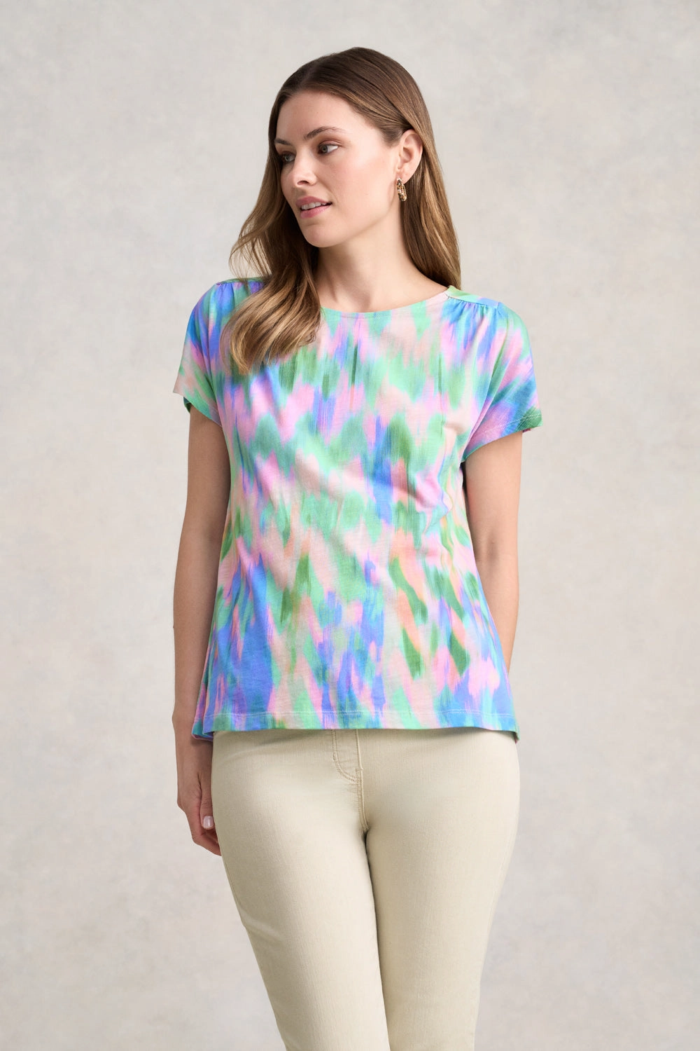Printed T-Shirt - Tie Dye Print Long Sleeve Polo