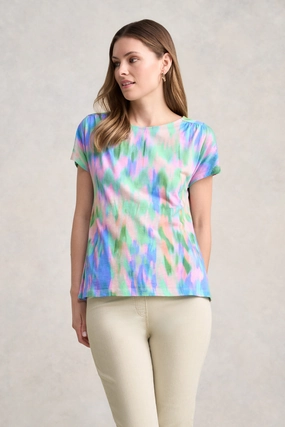 Printed T-Shirt - Tie Dye Print Long Sleeve Polo