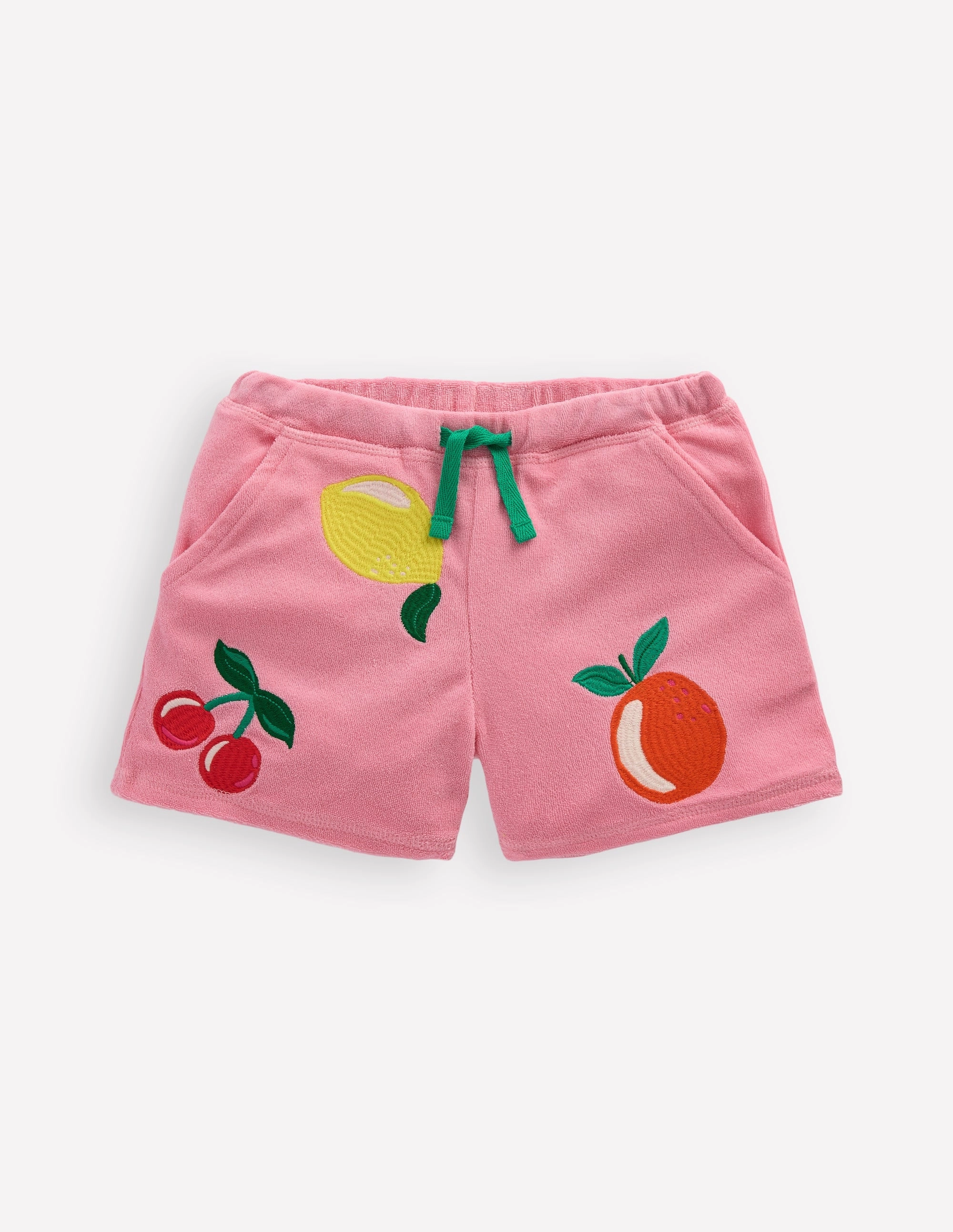 Daywear Printed Towelling Short-Chalk Pink Applique Fruit