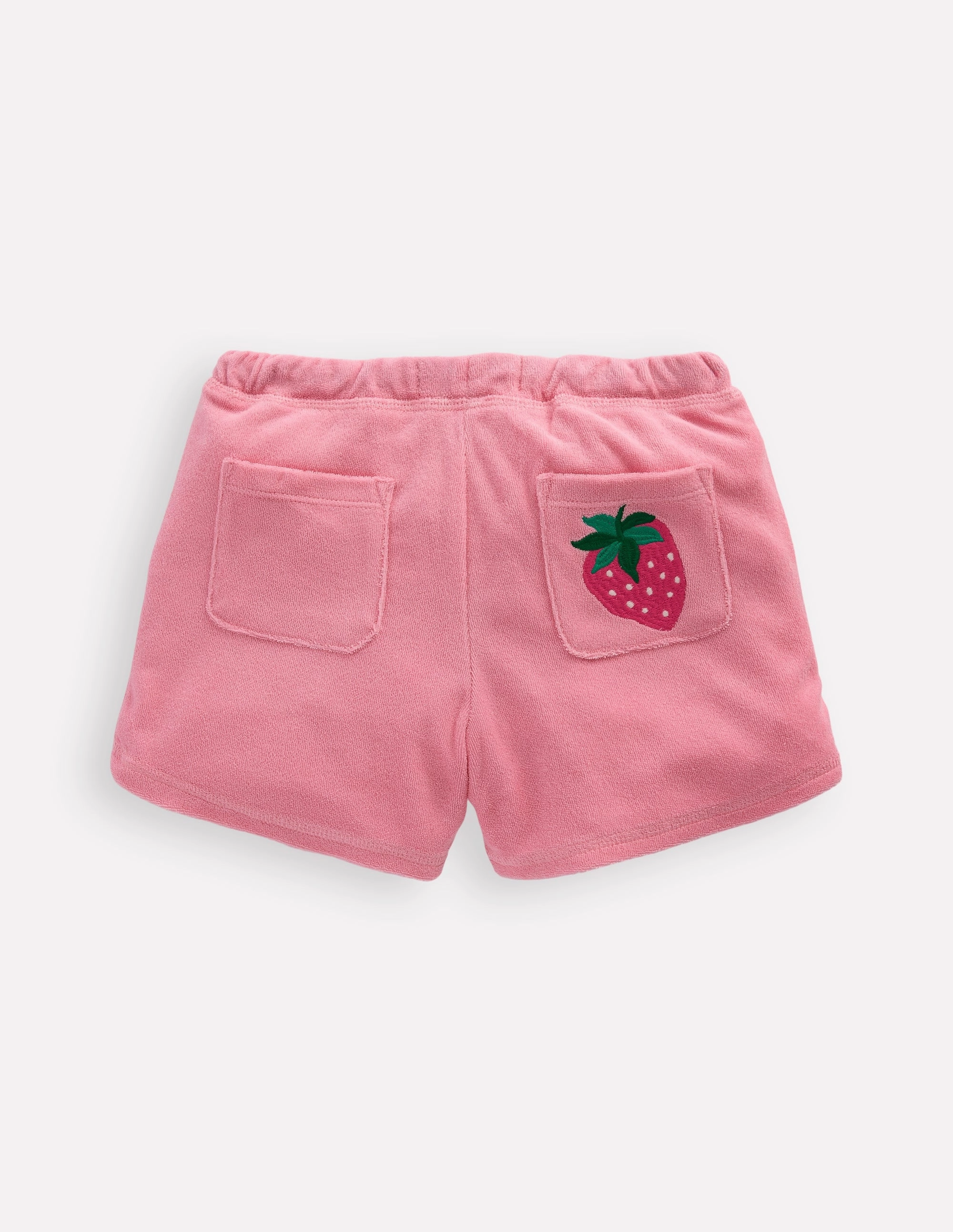 Printed Towelling Short-Chalk Pink Applique Fruit Stylish Fit