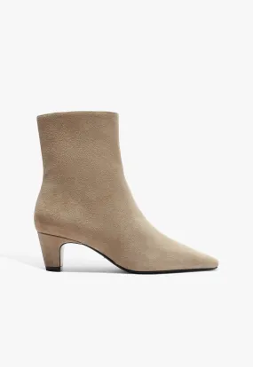 Dellia Suede Bootie Soft Material Mid Rise