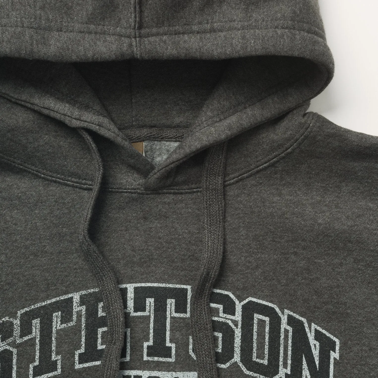 Charcoal Heather Fleece Hooded Sweatshirt Hidden Zipper Reflective Zippers