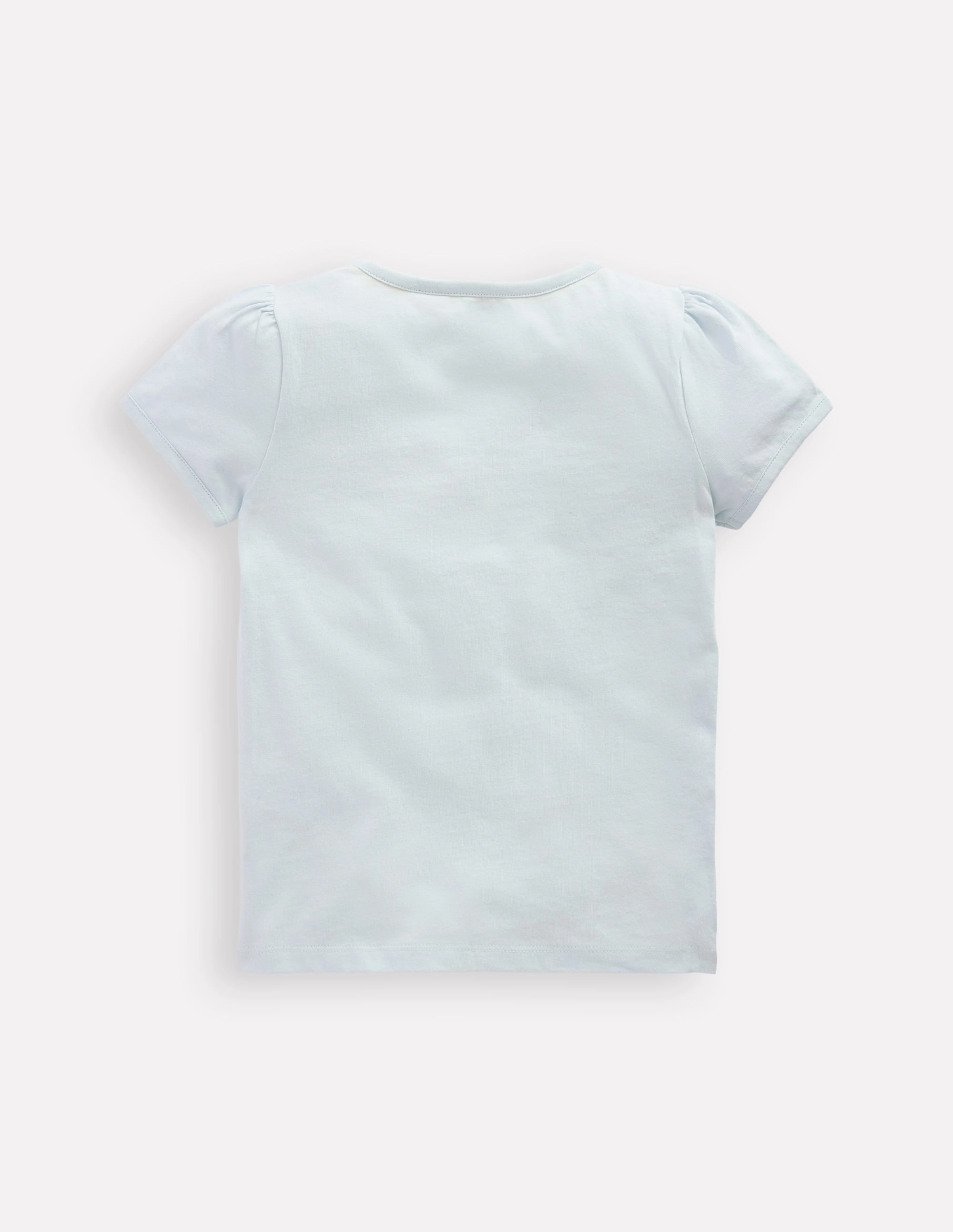 Comfy Choice Non Fading Material Puff Sleeve Applique Top-Cloud Blue Animals