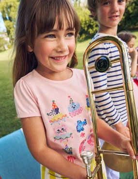 Chic Style Trend Puff Sleeve Superstitch Top-Chalk Pink Circus Pets