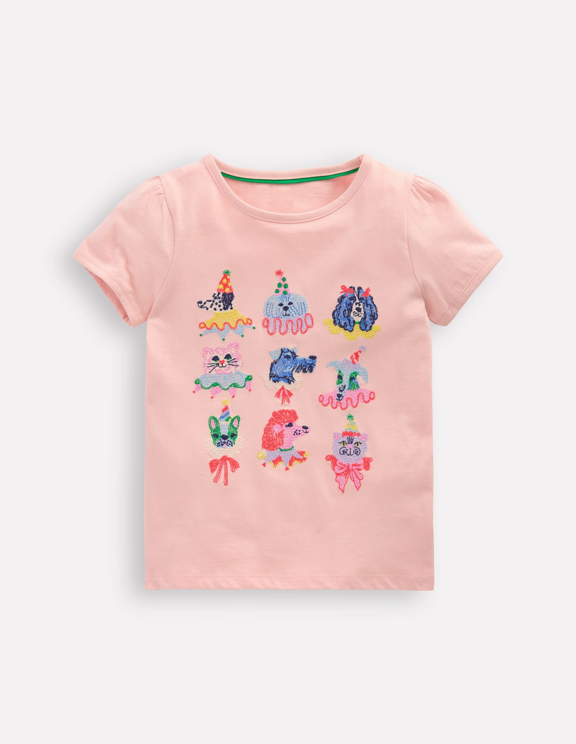 Puff Sleeve Superstitch Top-Chalk Pink Circus Pets Bold Style All Day Wear