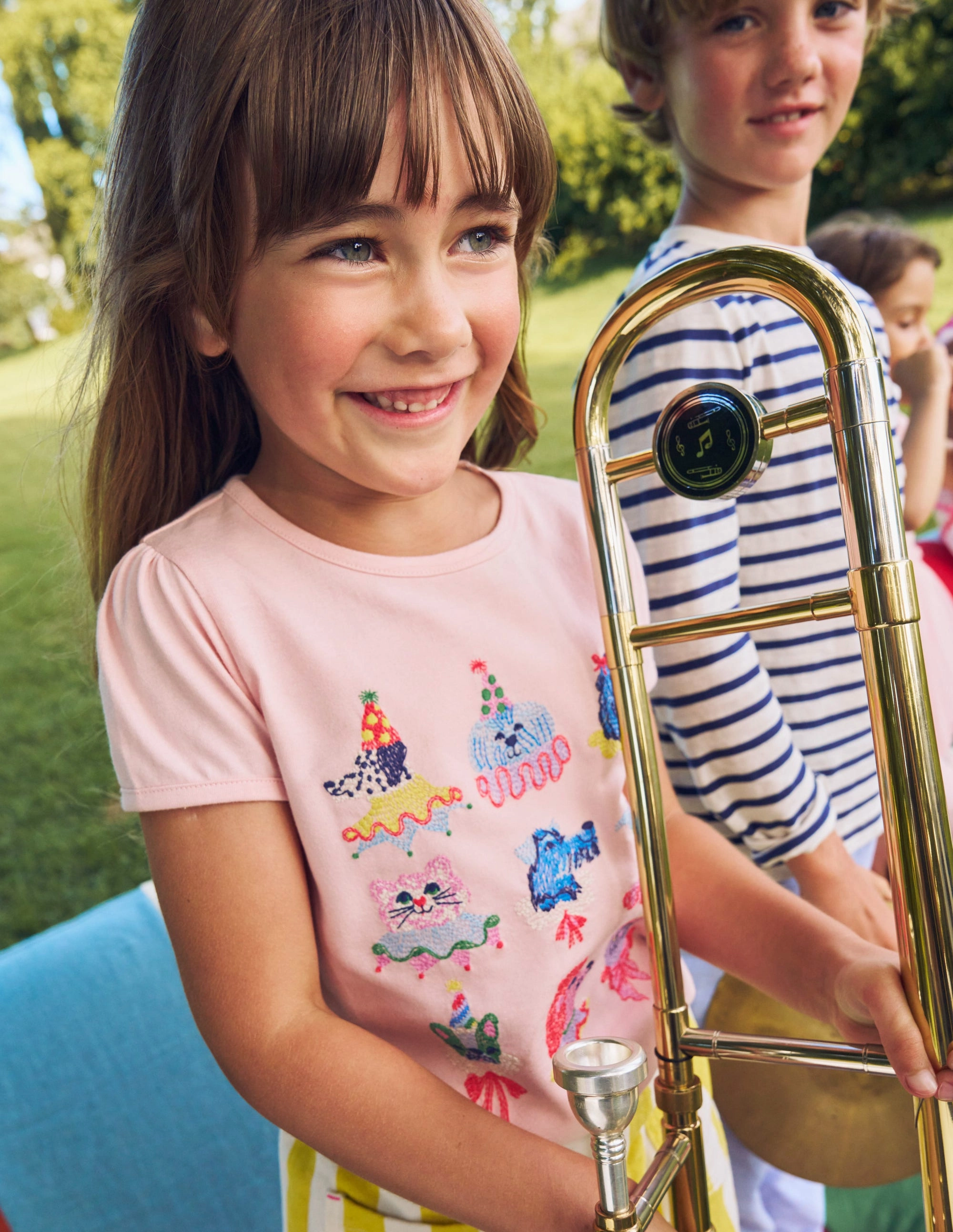 Chic Style Trend Puff Sleeve Superstitch Top-Chalk Pink Circus Pets