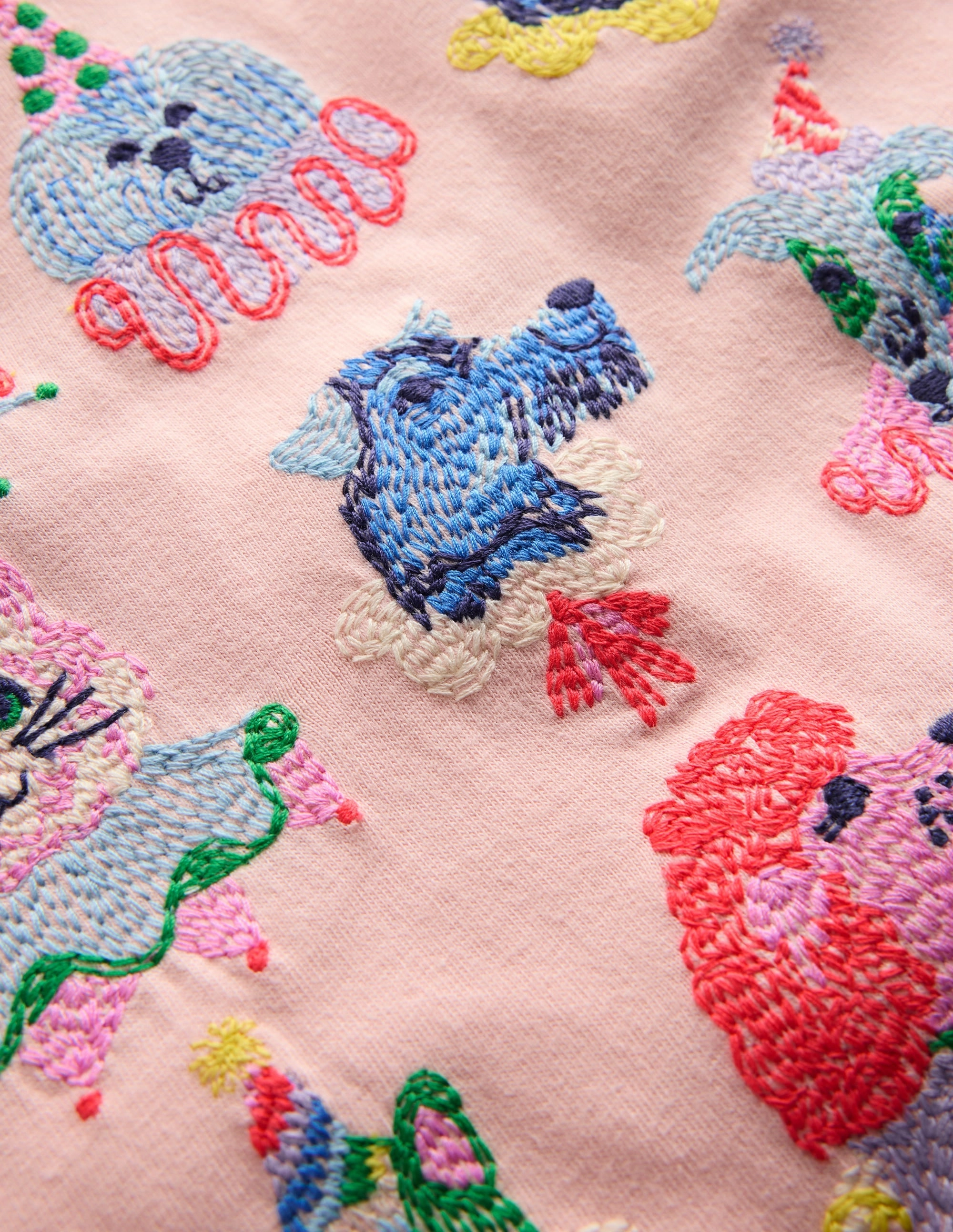 High Quality Printing Puff Sleeve Superstitch Top-Chalk Pink Circus Pets