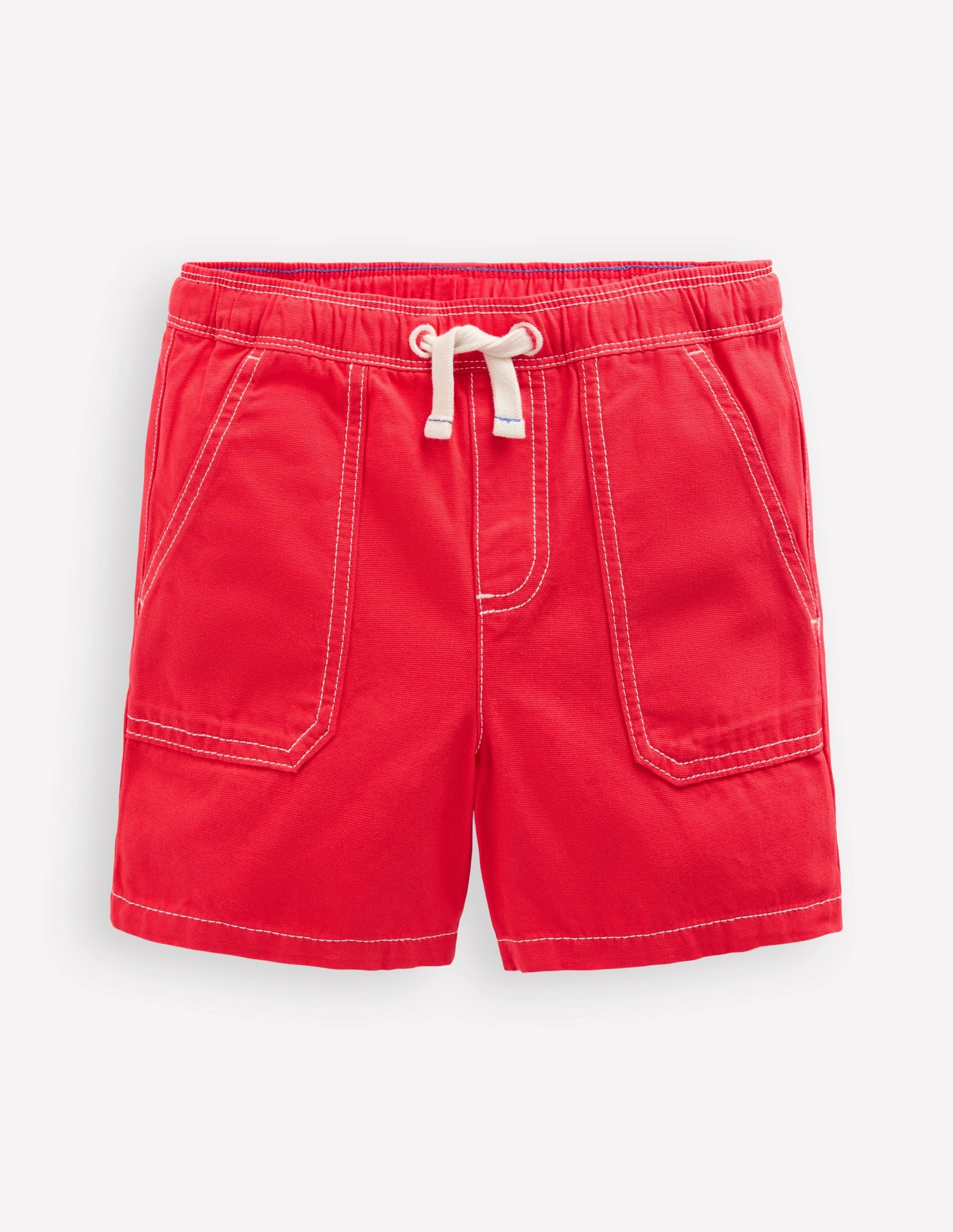 Athletic Fit relaxed shape Pull-On Cotton Shorts-Jam Red