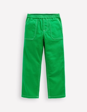 Pull-on Cotton Trouser-Sapling Green Fashionable Look