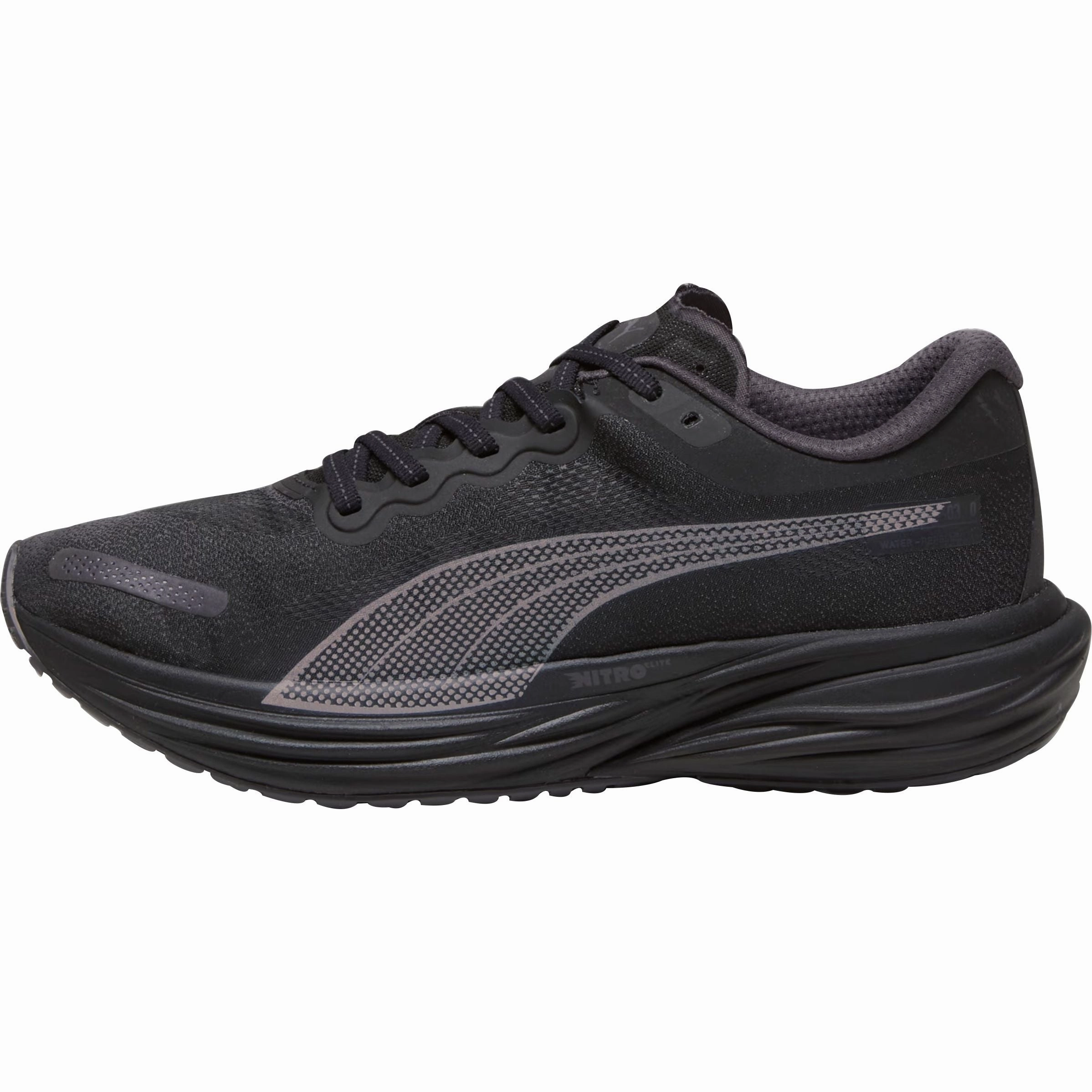 Puma Deviate Nitro 2 WTRepel Mens Running Shoes - Black Bonded Reinforcements