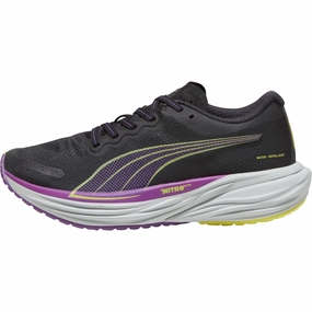 running with a mid - top design arch - support insole shoes Puma Deviate Nitro 2 WTRepel Womens Running Shoes - Black