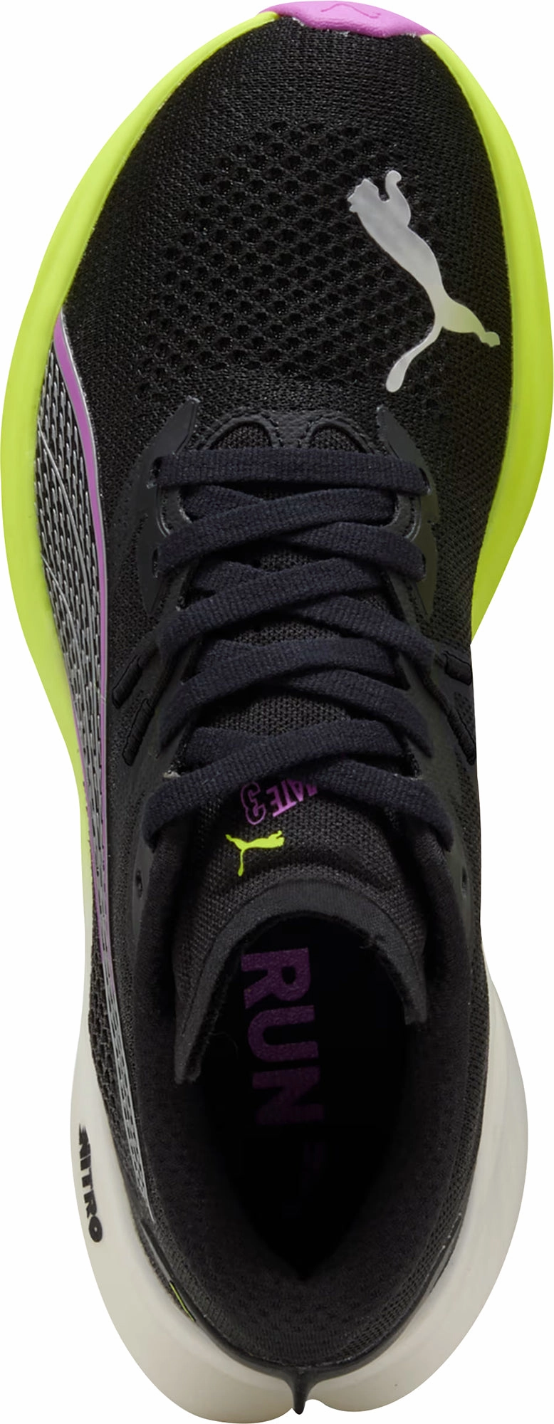 Lateral Stability Wall Puma Deviate Nitro 3 Womens Running Shoes - Black