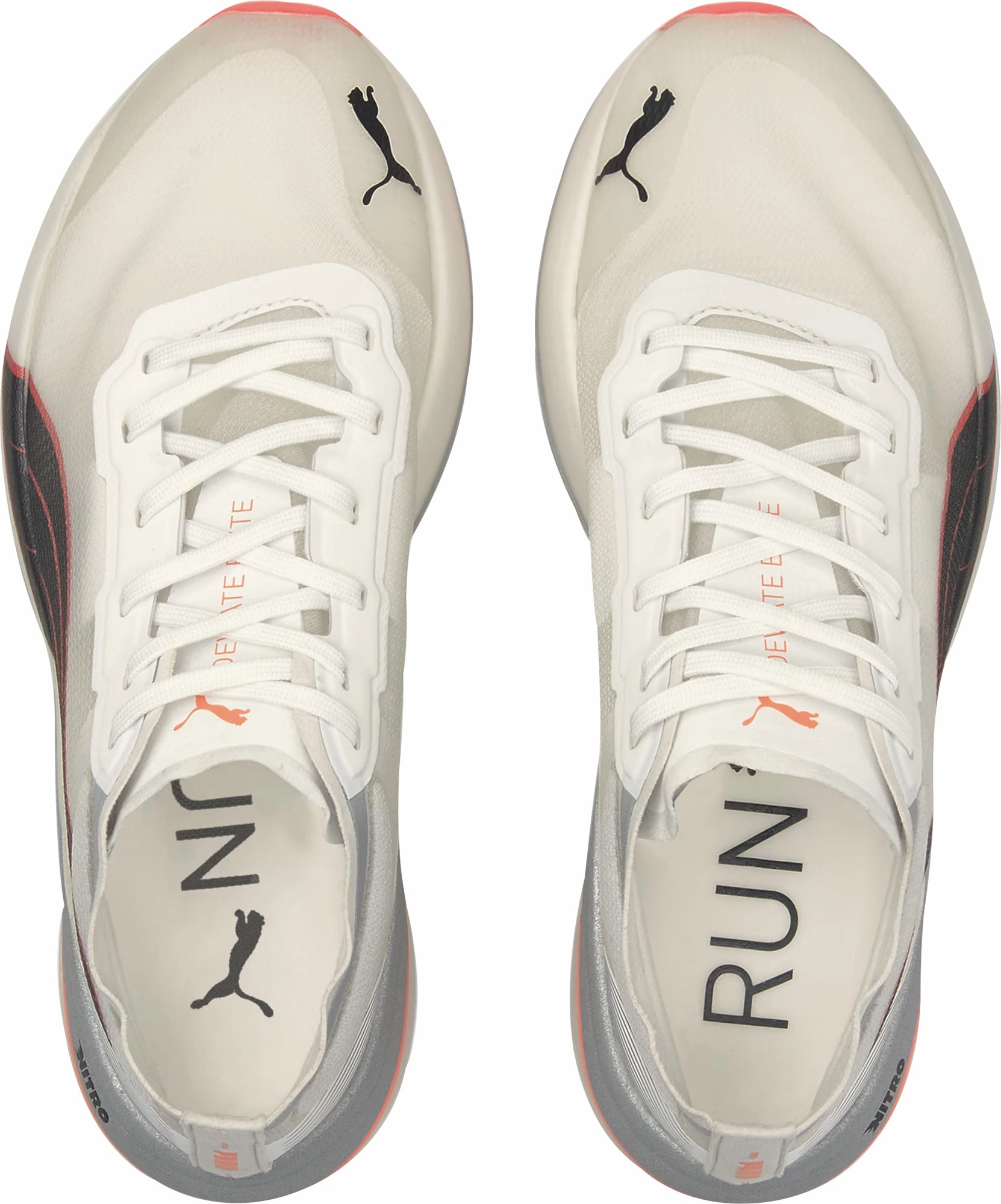 Puma Deviate Nitro Elite Racer Womens Running Shoes - White Wide Base Platform