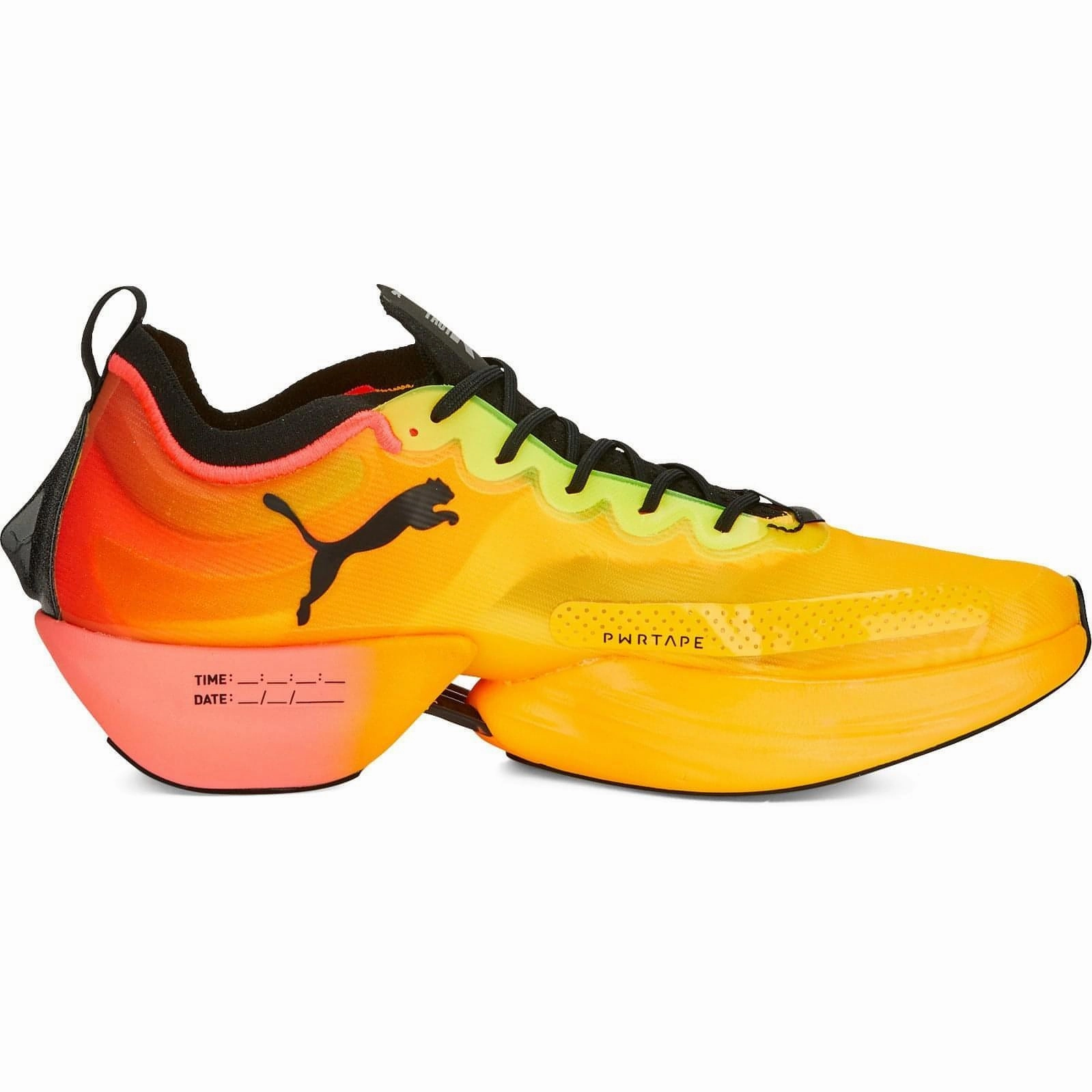 Wide Base Platform moisture - wicking insole shoes Puma Fast-R Nitro Elite Fireglow Mens Running Shoes - Yellow
