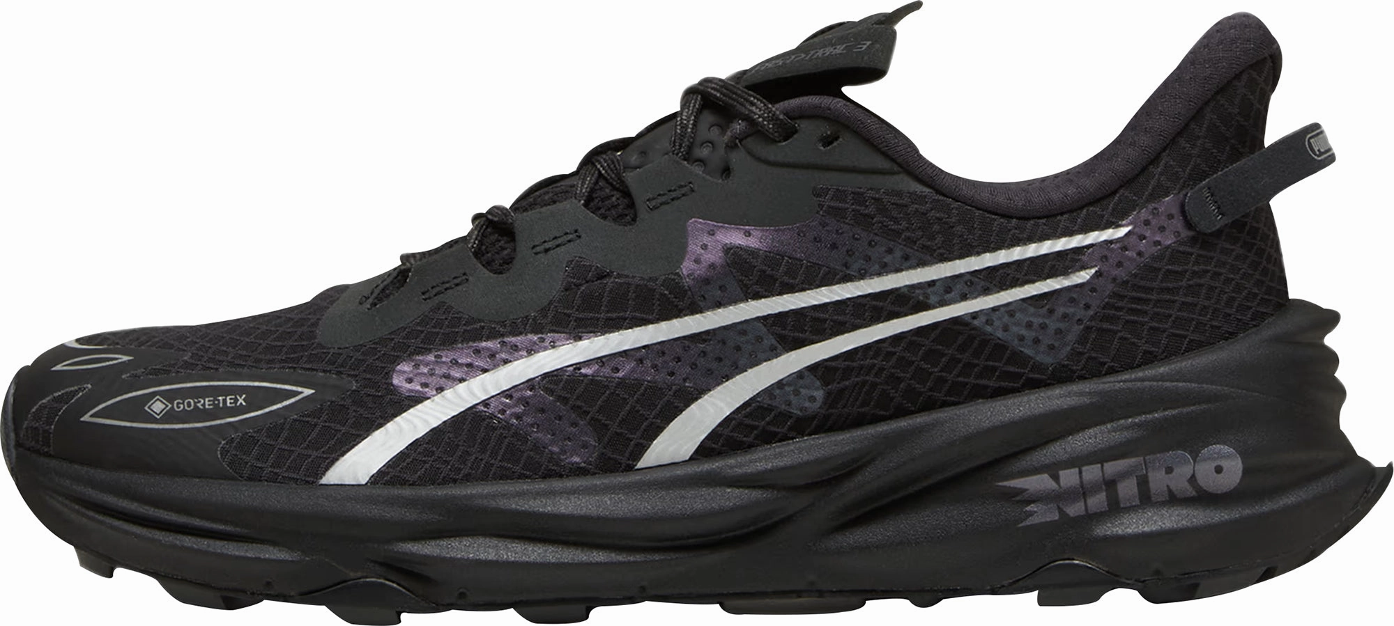Ultra Light Sole Puma Fast-Trac Nitro 3 GORE-TEX Mens Trail Running Shoes - Black