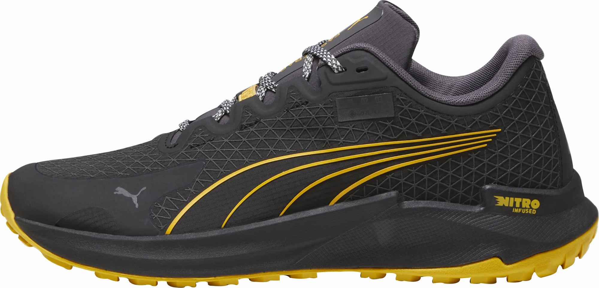 Puma Fast-Trac Nitro GORE-TEX Mens Trail Running Shoes - Black Adaptive Responsiveness mountain running shoe landscape
