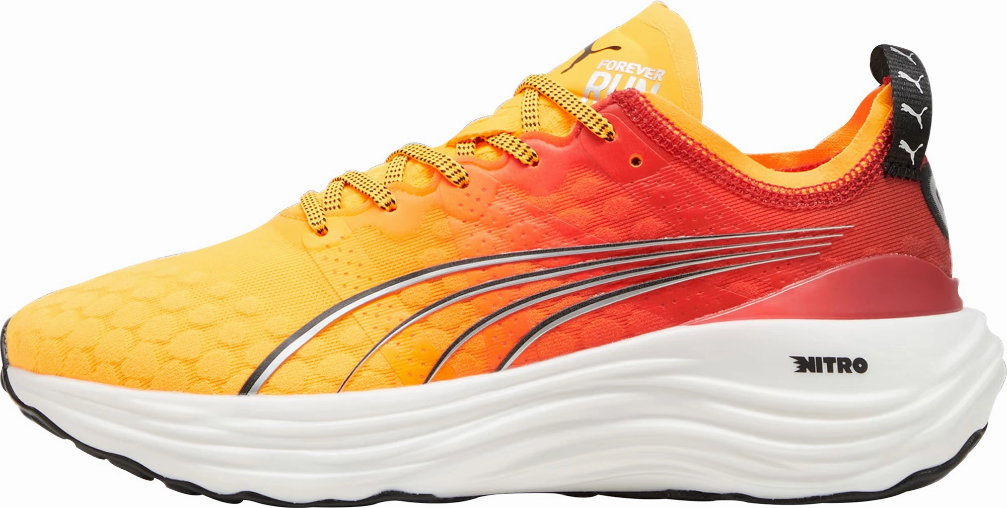 Puma ForeverRun Nitro Womens Running Shoes - Orange running with a GPS watch Durable Rubber Traction