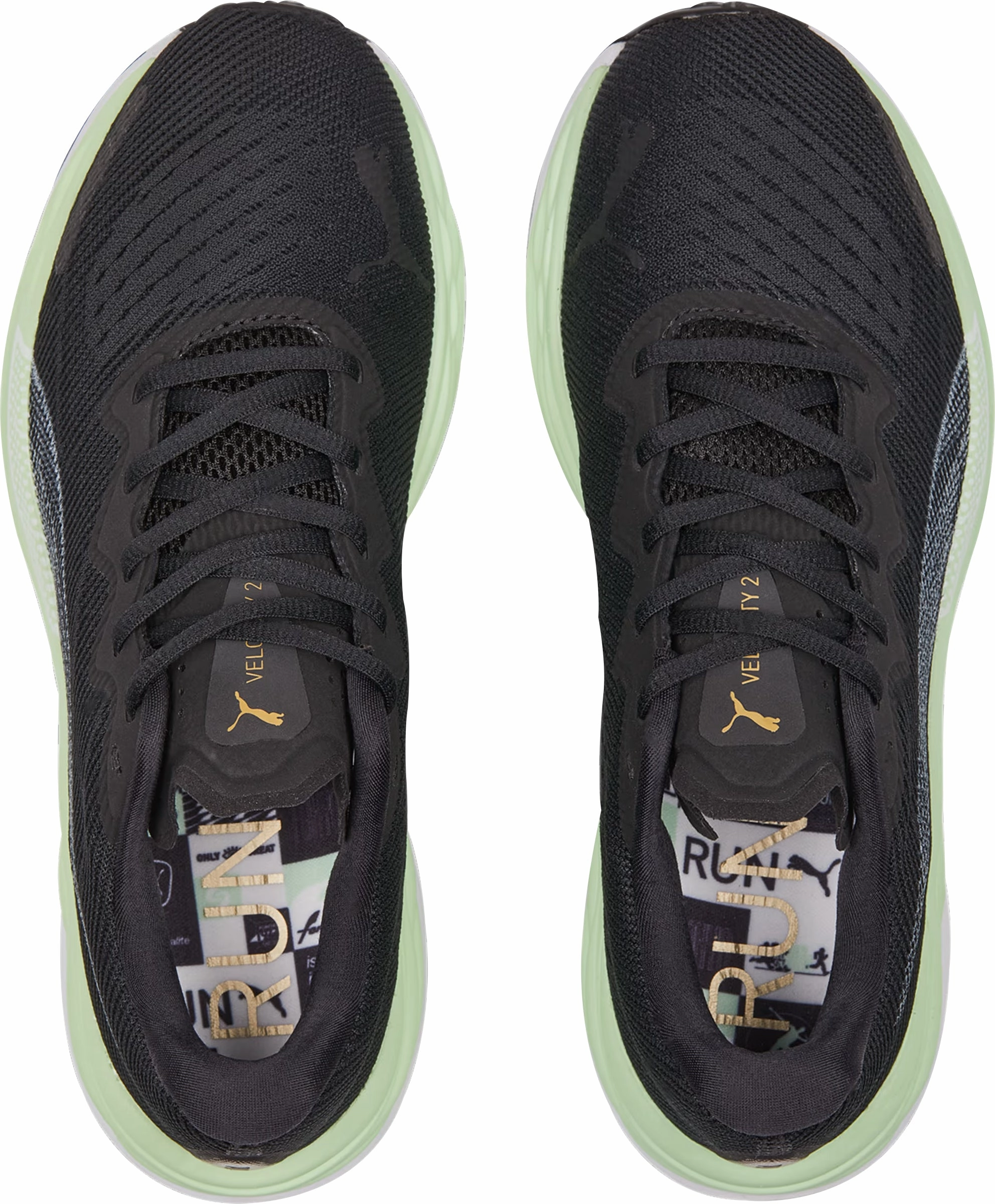 Dynamic Motion Containment Shock Dissipating Midsole Puma Velocity Nitro 2 Womens Running Shoes - Black