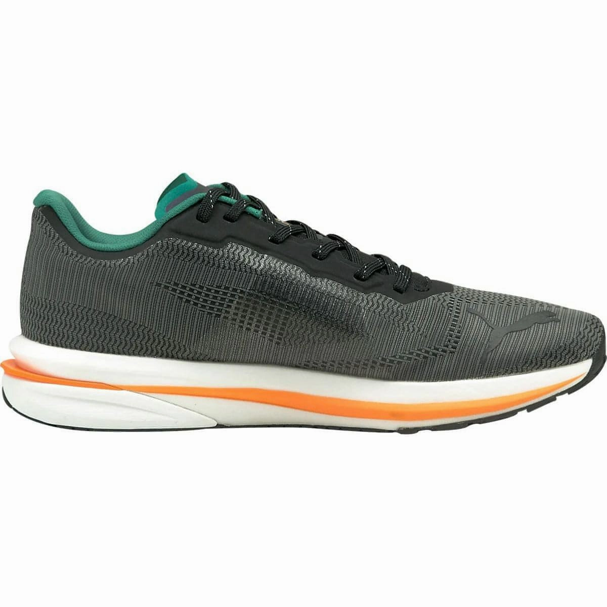 Puma Velocity Nitro WTR Mens Running Shoes - Black perforated - design Anatomical Lace Guides