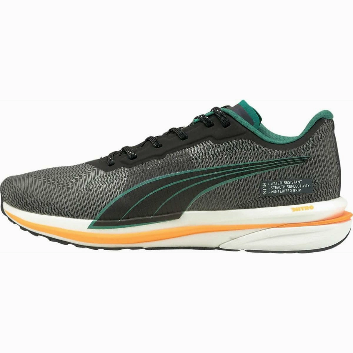 Arch support Non Slip Heel Grip Puma Velocity Nitro WTR Mens Running Shoes - Black