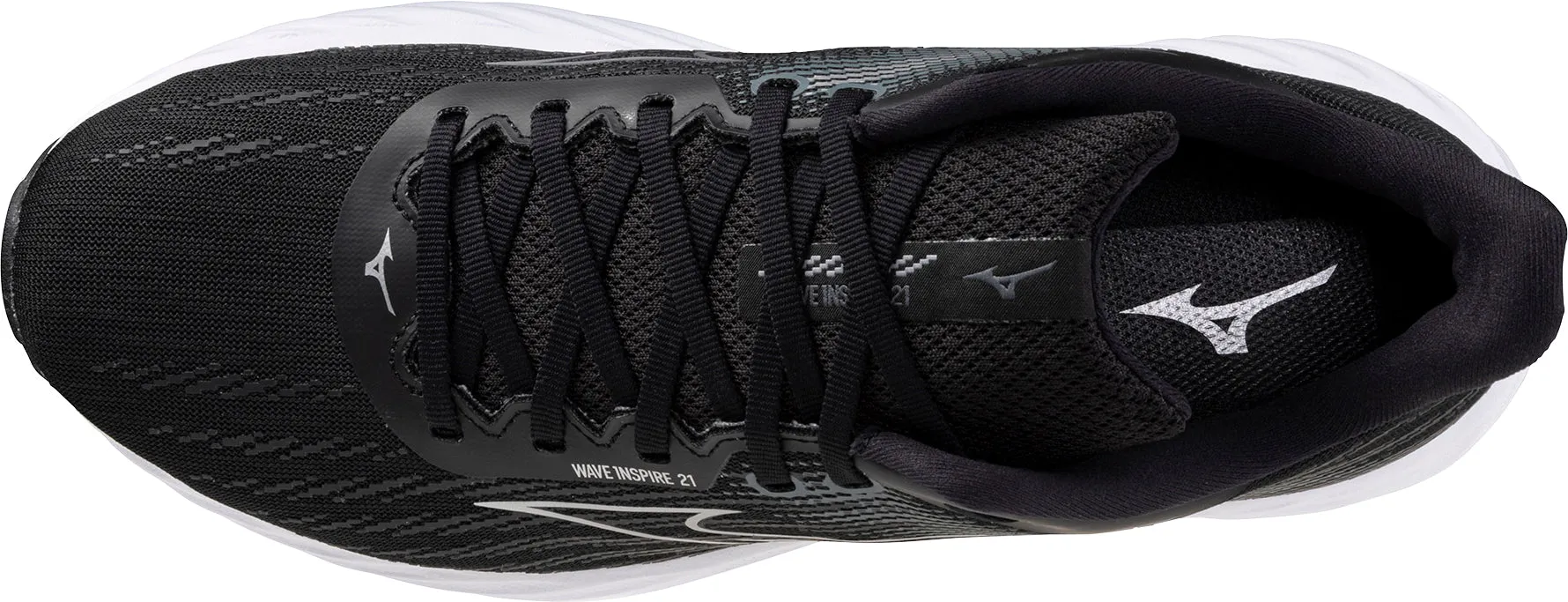 Mizuno Wave Inspire 21 WIDE FIT (2E) Mens Running Shoes - Black durable running option Sunset Run