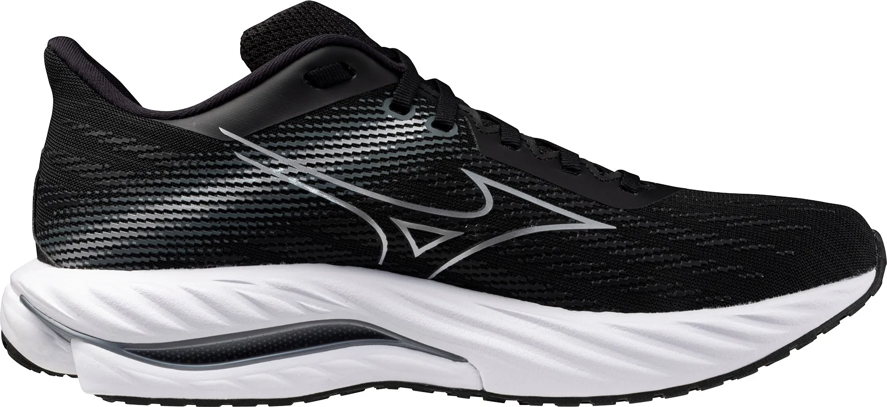 Abdominal Tensile Structure Athletic Apparel Mizuno Wave Inspire 21 WIDE FIT (2E) Mens Running Shoes - Black
