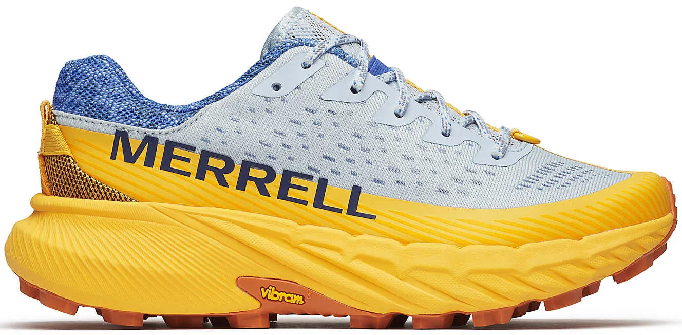 Dark Odor Resistant Merrell Agility Peak 5 Womens Trail Running Shoes - Blue