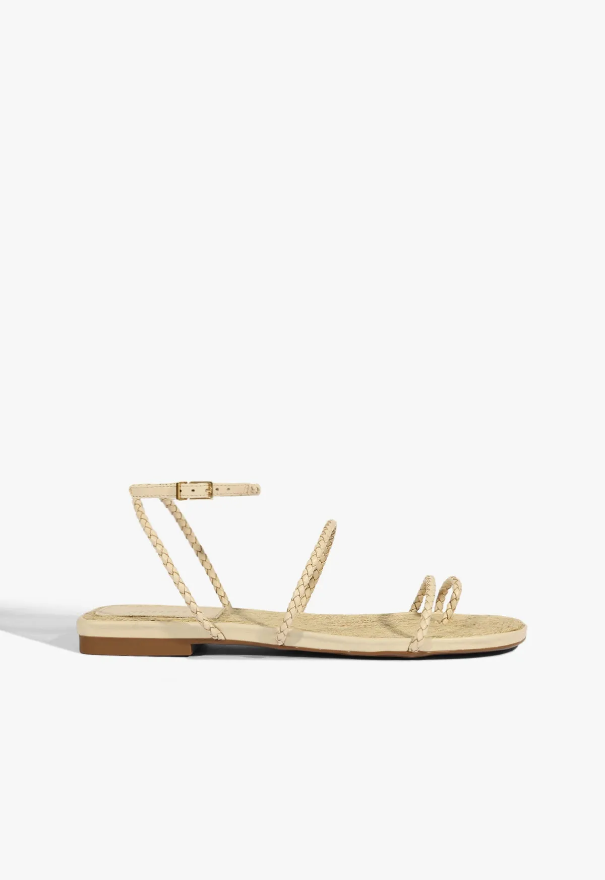 Trendy Footwear Kaya Beige Leather Flat Sandal