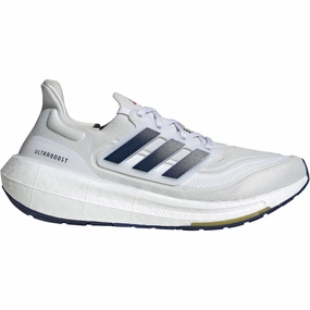 adidas Ultra Boost Light Mens Running Shoes - White jogger running in a Pilates studio shoes