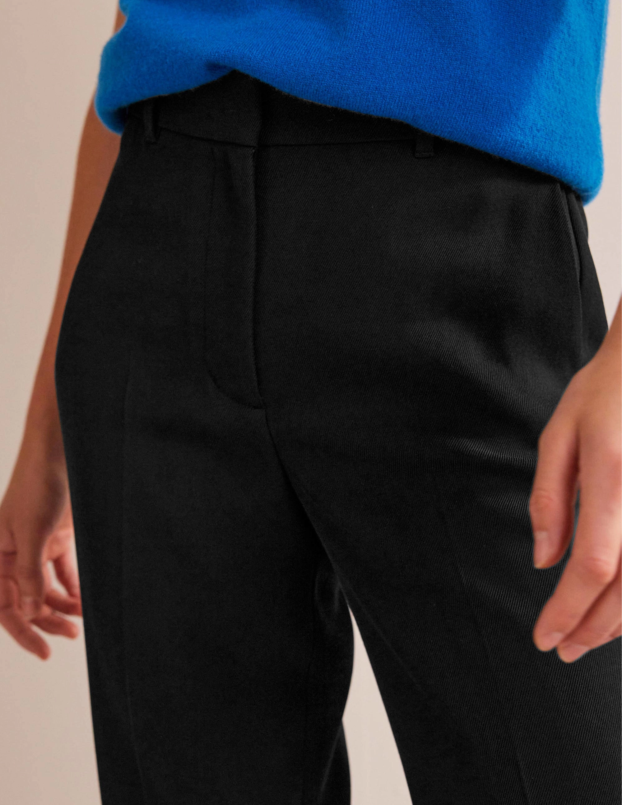 Tailored Tapered Trousers-Black Breathable Wear Fit Commuter Fit