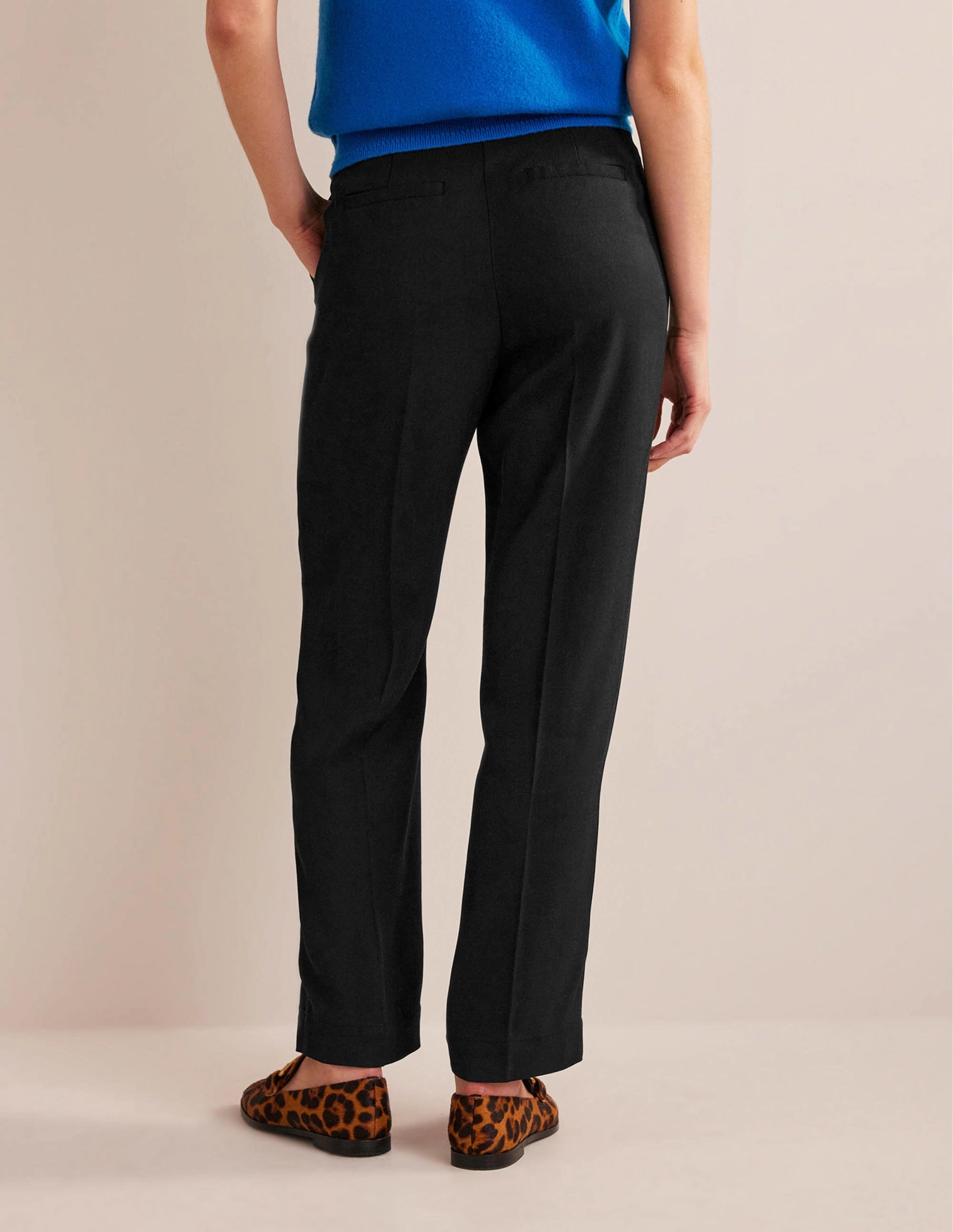 Tailored Tapered Trousers-Black Ergonomic Cut HighWaistSupport