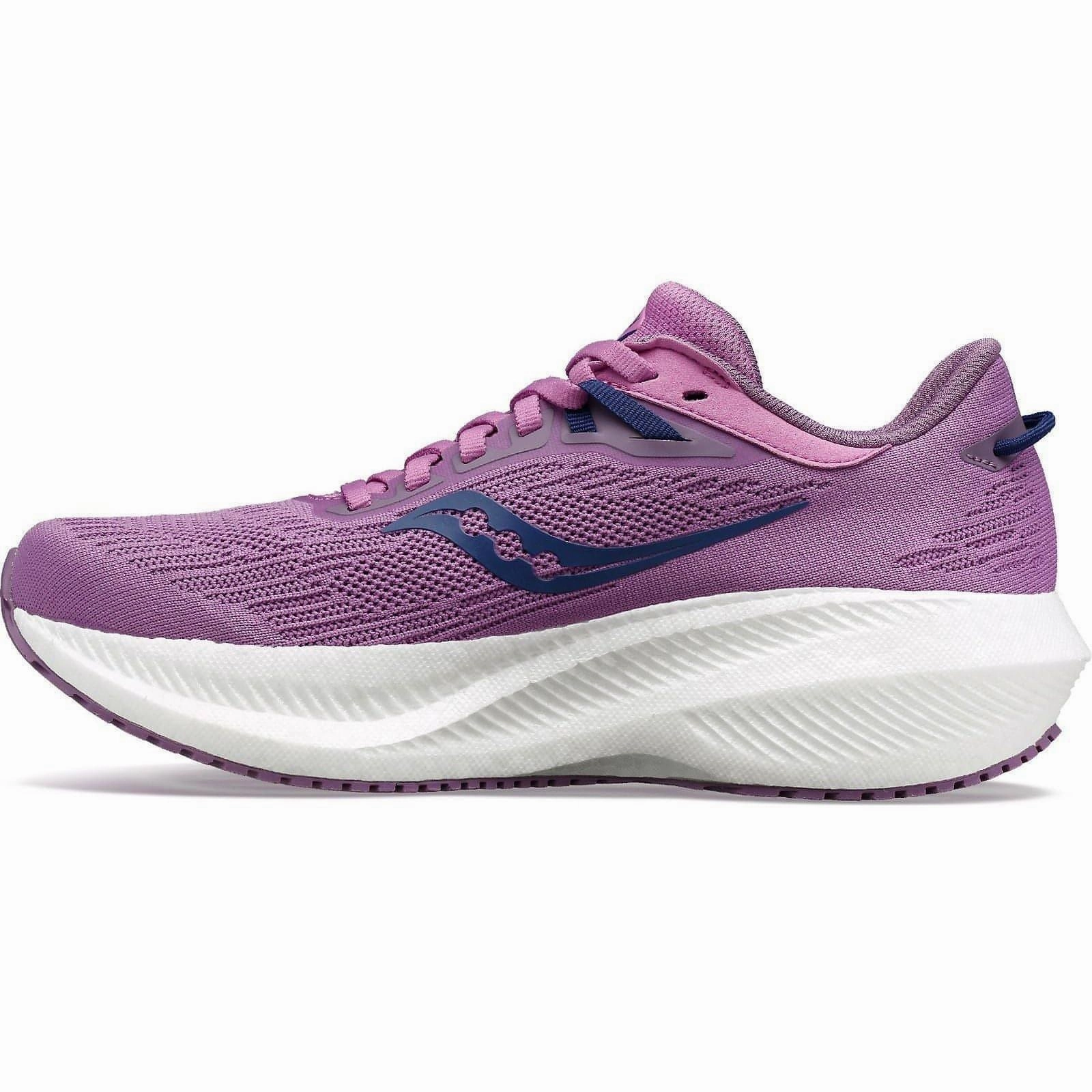 Saucony Triumph 21 Womens Running Shoes - Purple table tennis shoes Rolling Motion Technology