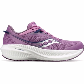 Non Compressible Foam tapered - toe - feature shoes Saucony Triumph 21 Womens Running Shoes - Purple