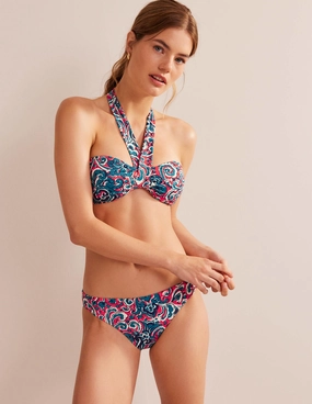 High Density Weave Classic Bikini Bottoms-Dahlia Red, Botanic Terrace