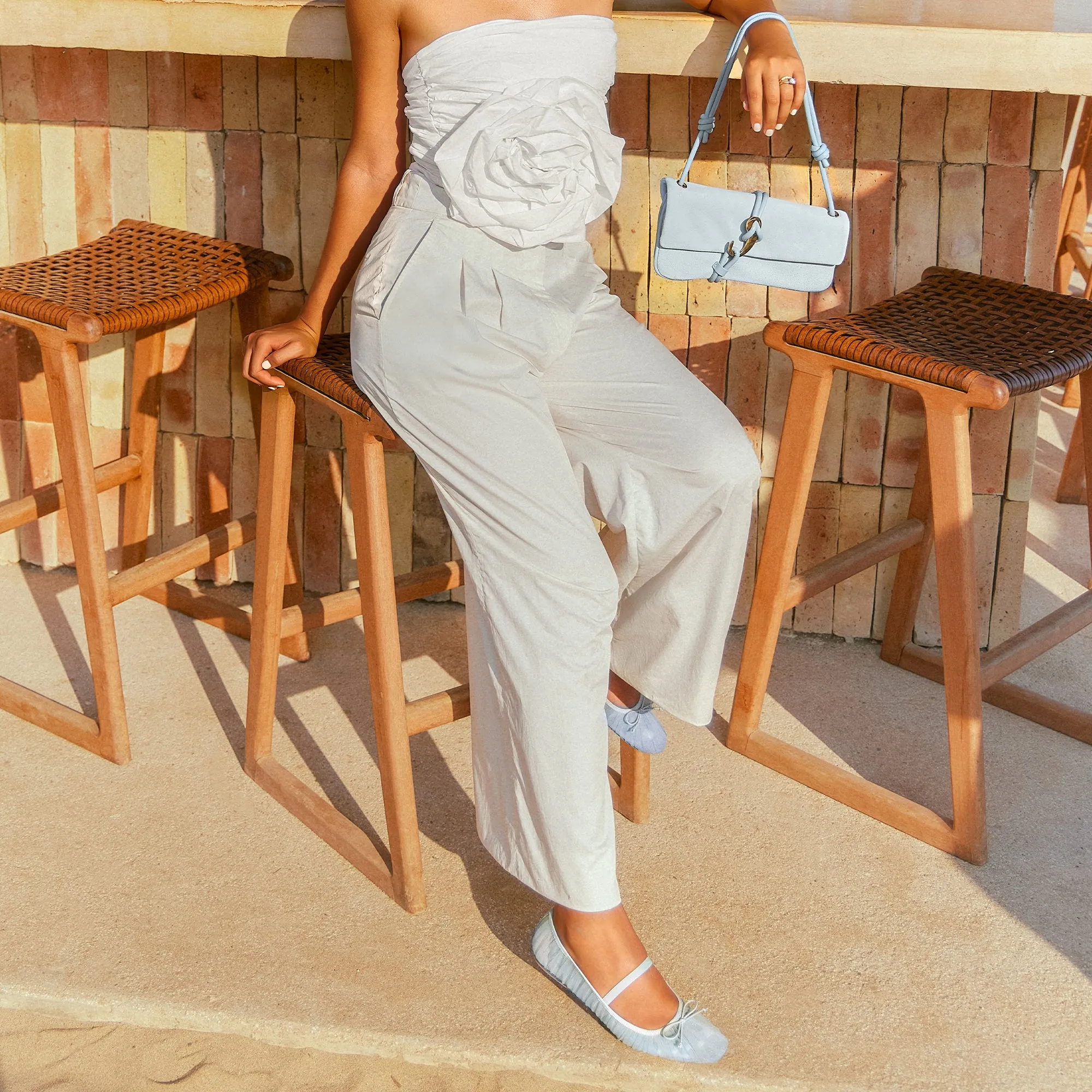 Easy Strap Casual RAEVEN BALLET FLATS LIGHT BLUE TULLE