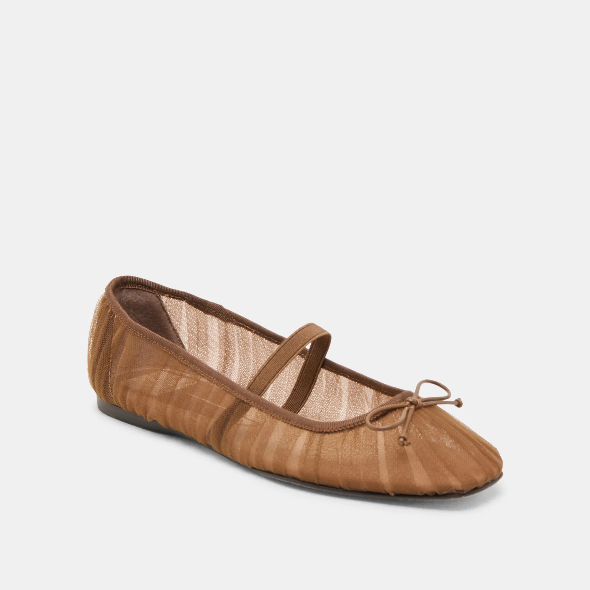 Sweat Free RAEVEN BALLET FLATS MID BROWN TULLE