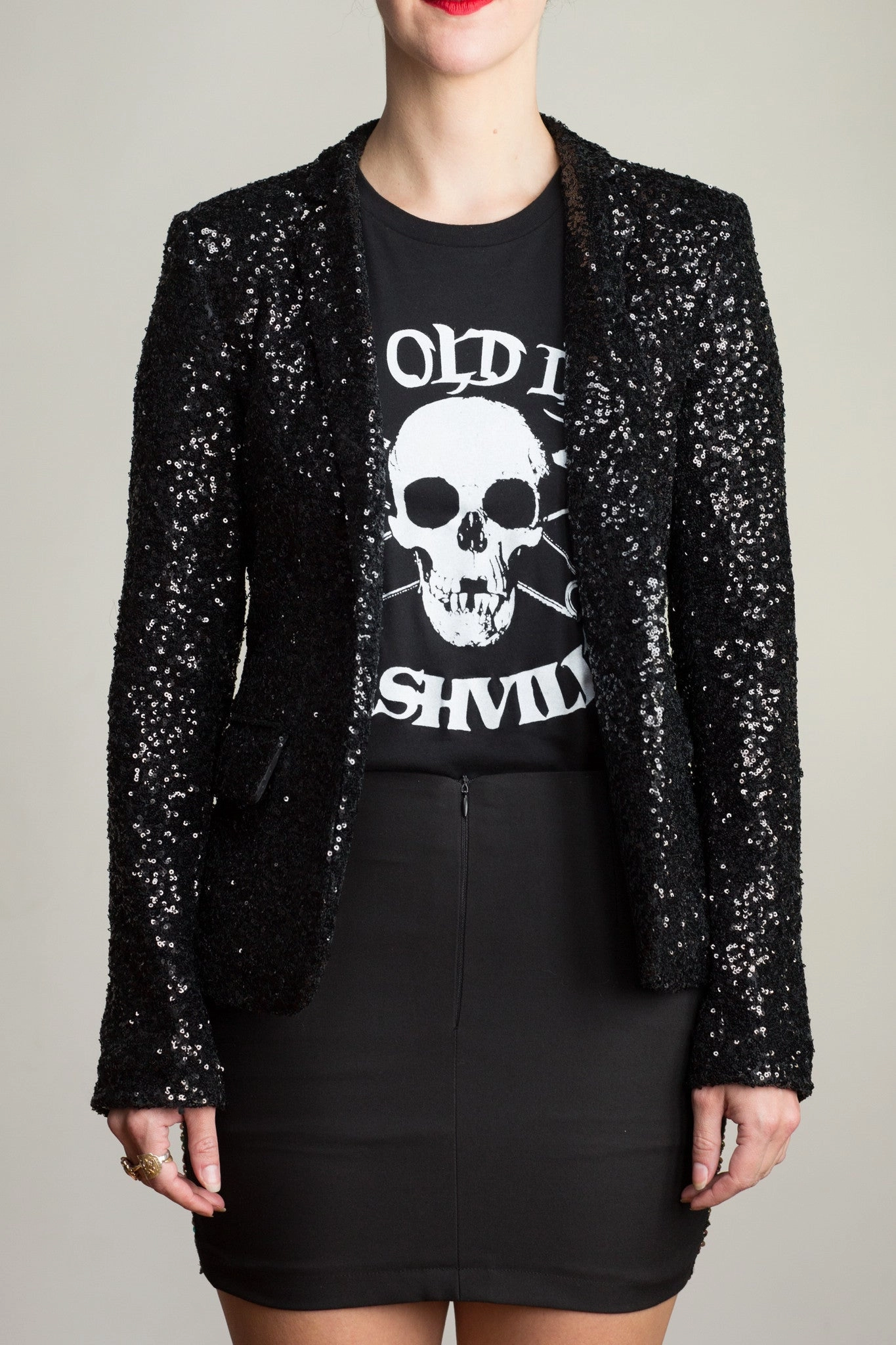 Any Old Iron Black Sequin Jacket Visa