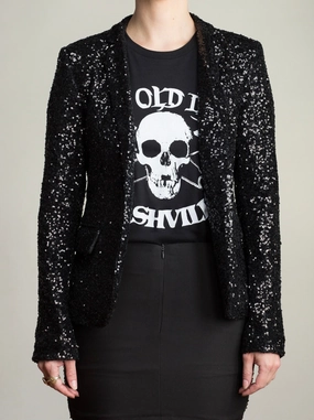 Beret Card Any Old Iron Black Sequin Jacket