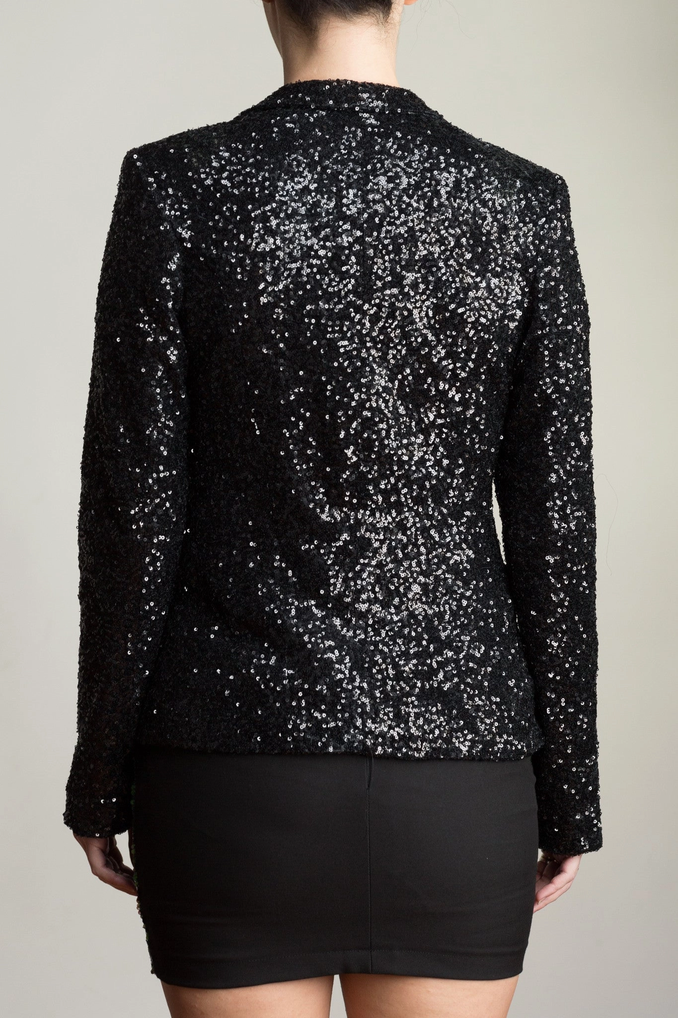 Any Old Iron Black Sequin Jacket Give