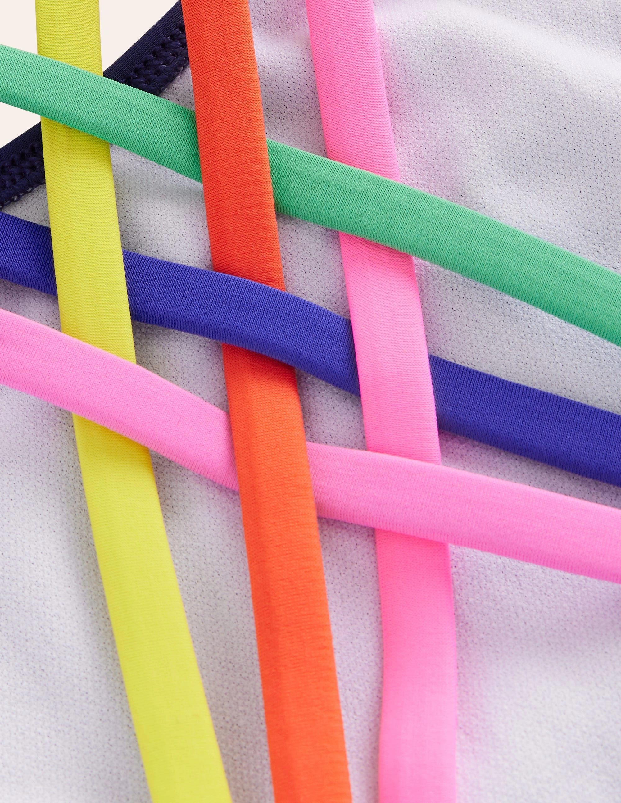 Streamlined Cut Rainbow Cross-Back Swimsuit-College Navy