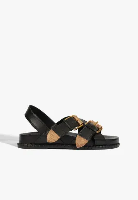 Patsy Leather Sandal Chunky Heel