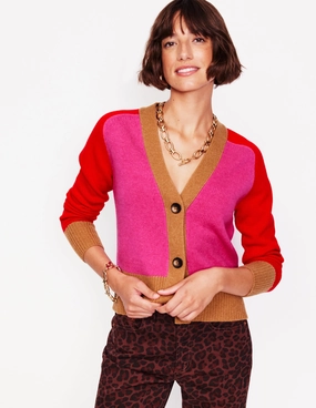 Olivia Merino Cardigan-Party Pink Reinforced Hemline TemperatureRegulating Yarn
