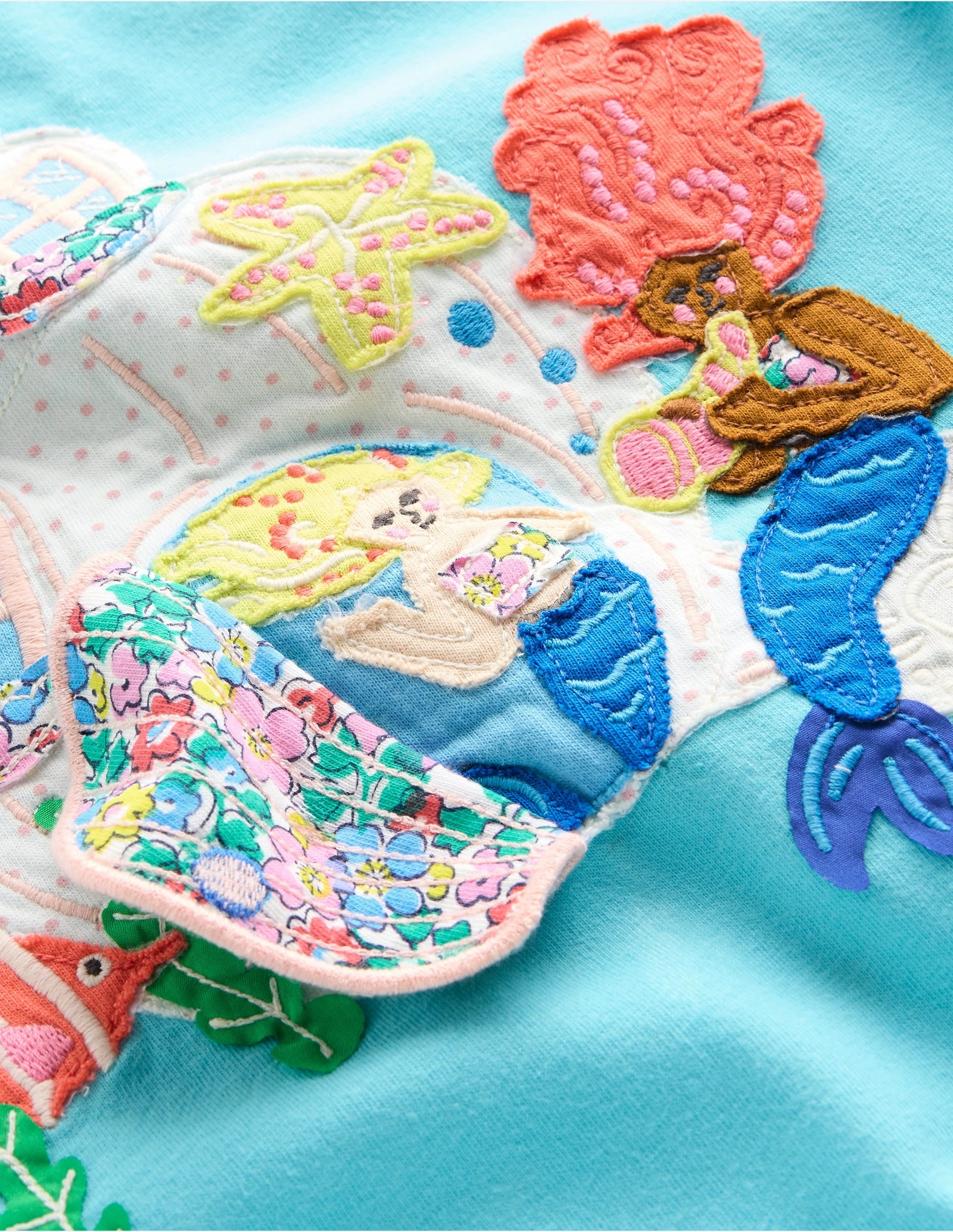 Daily Fashion SustainableManufacturing Lift The Flap Short Sleeve Top-Aquamarine Blue Mermaid