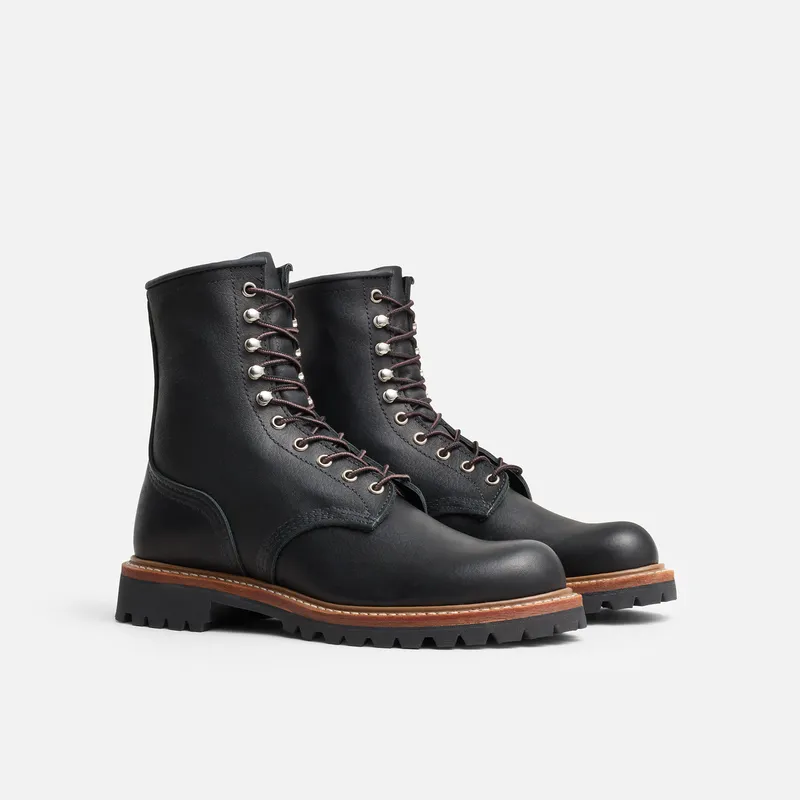 Red Wing Logger Boots - 4501 8-Inch Black Oil Slick Shock Absorbing Comfort Seeker Eco Friendly Manufacturing