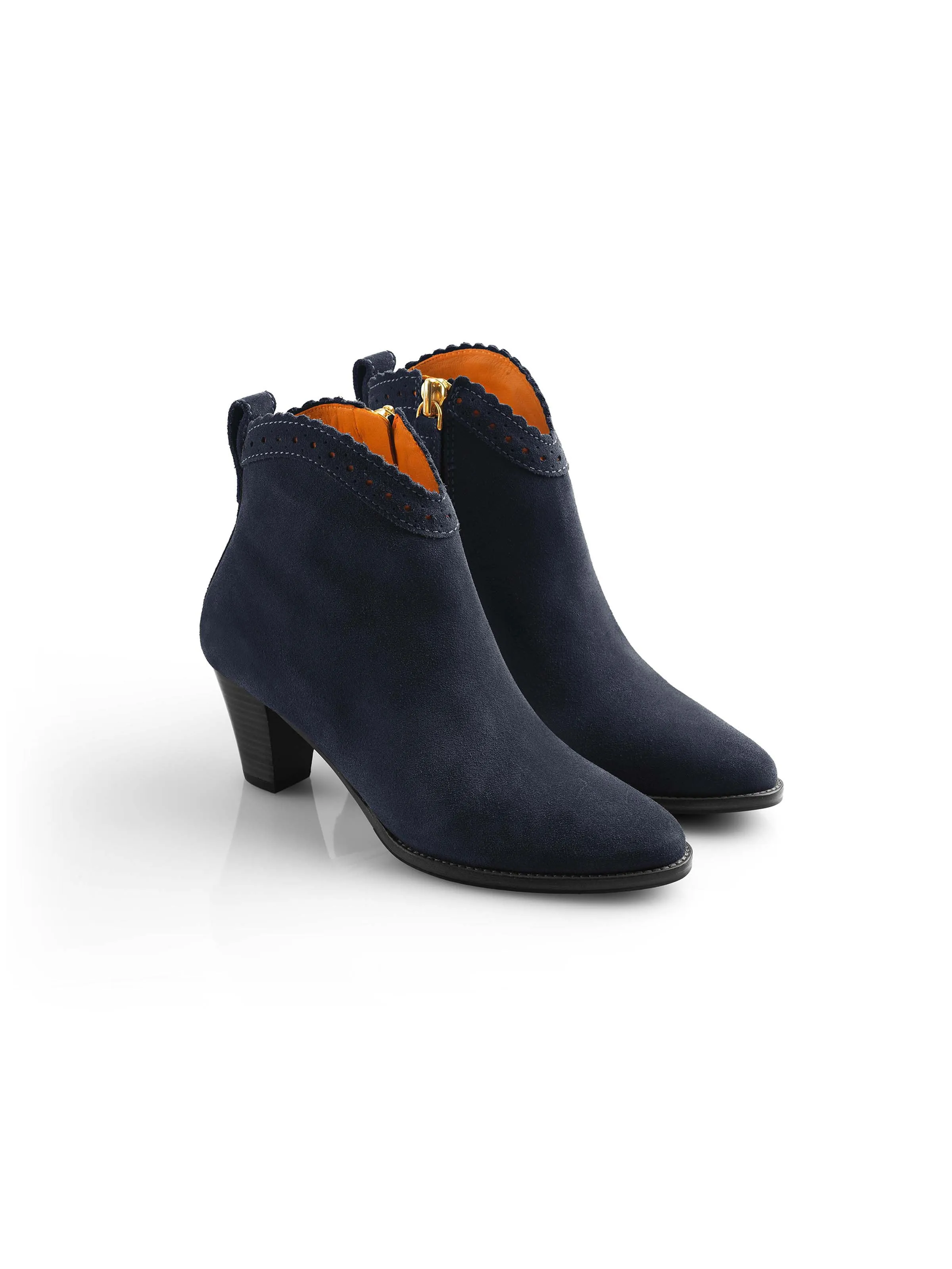 Shock Absorbing River Crossing Mid Length Regina Ankle Boot - Navy