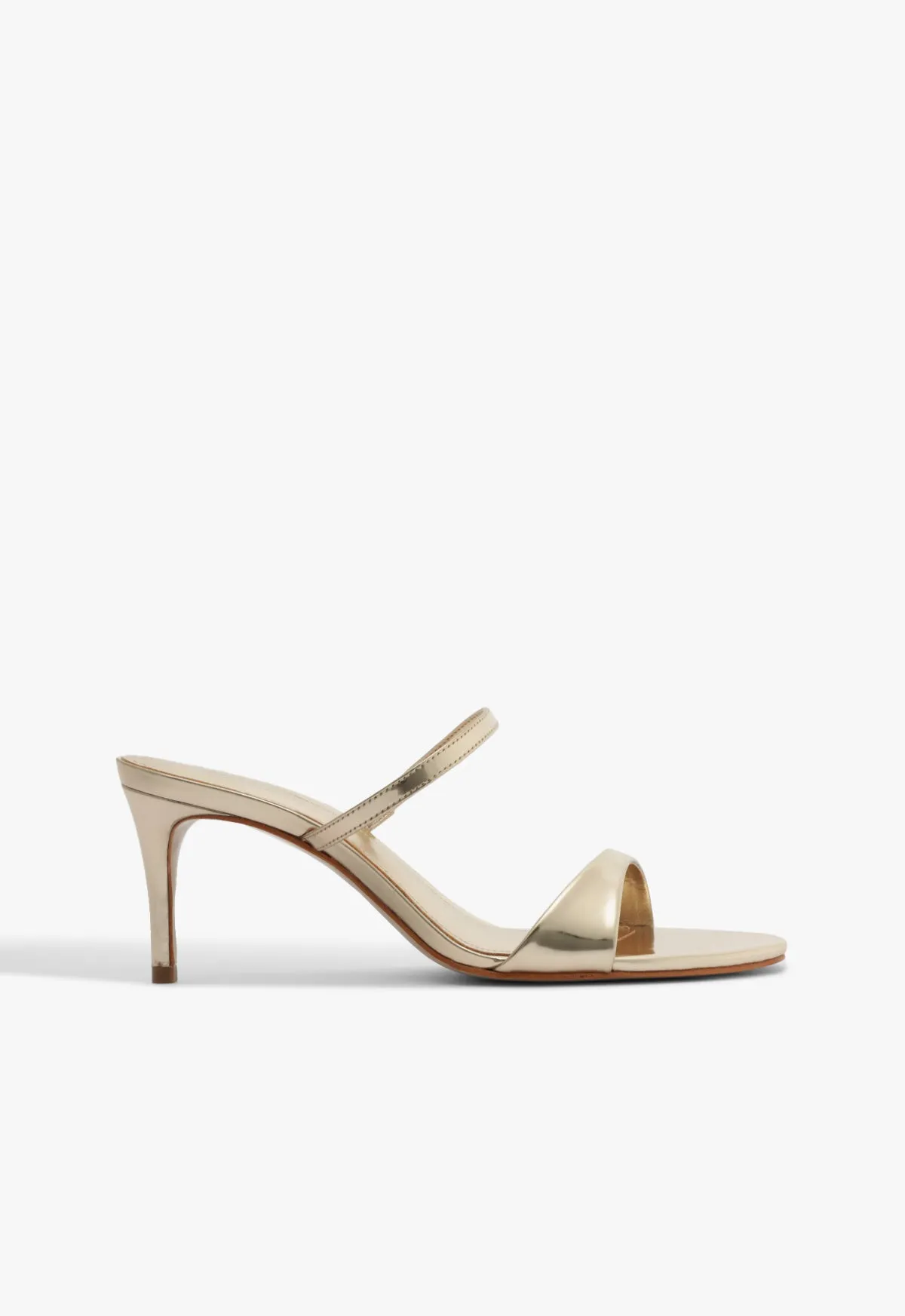 Jessica Mid Mule Metallic Sandal Neutral Outfit Match