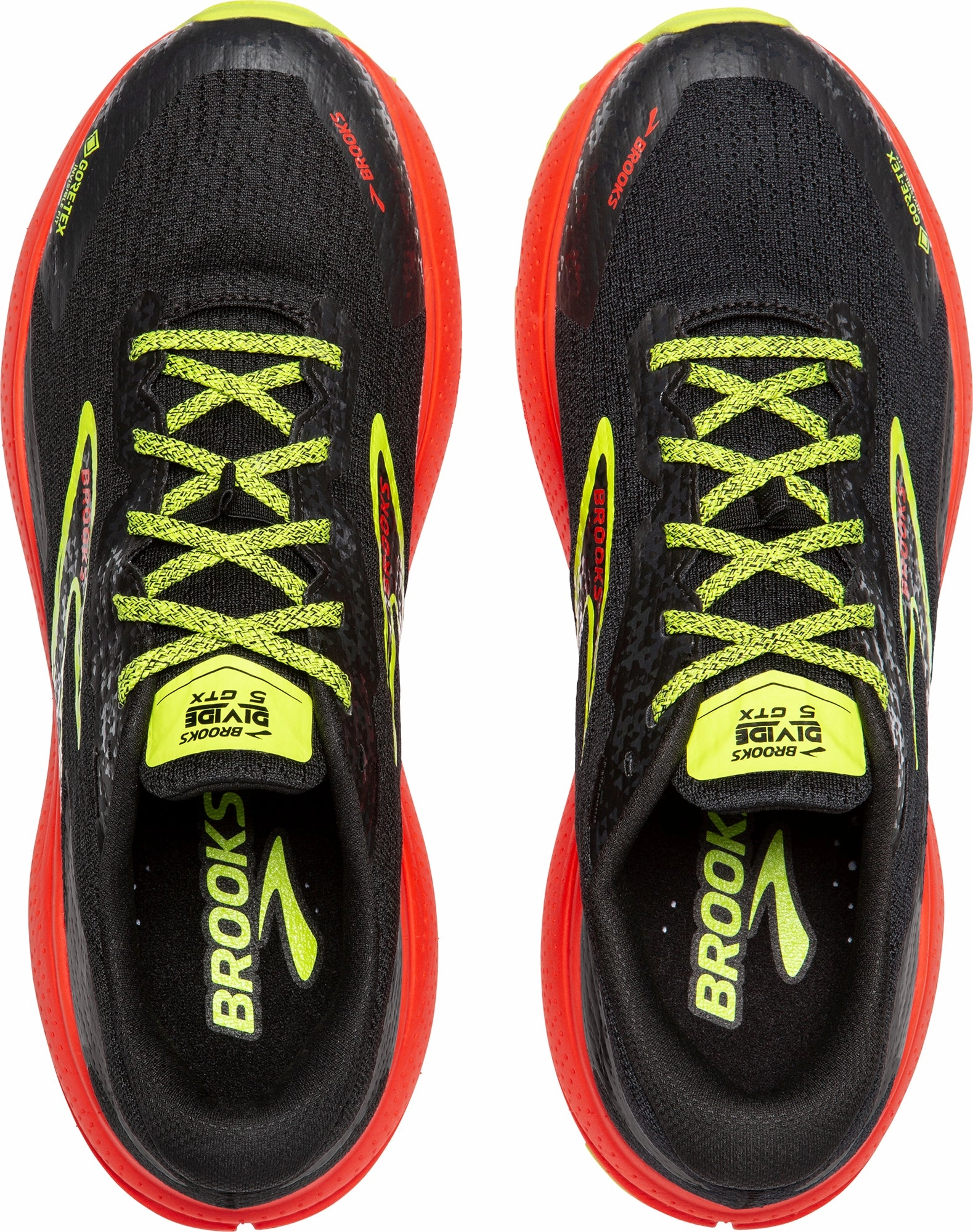Non Chafing Trim Brooks Divide 5 GORE-TEX Mens Trail Running Shoes - Black